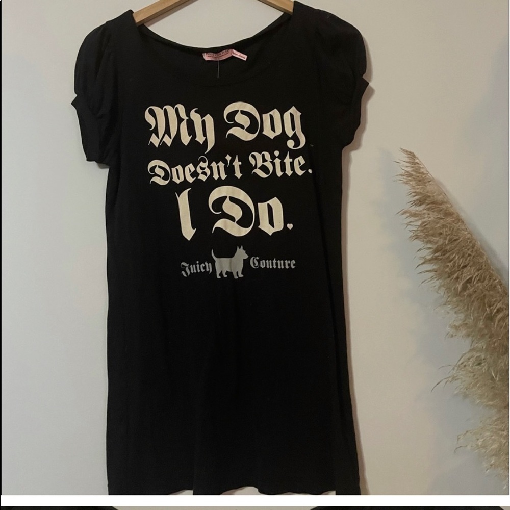 ISO my dog don’t bite but I do juicy couture t shirt size xl or large